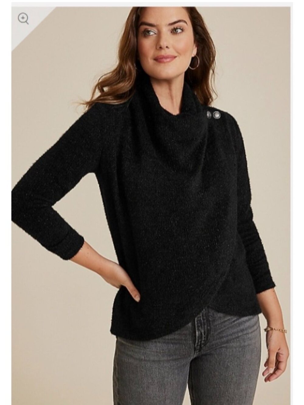 Maurices Black Sparkle Cowl Neck Cardigan XL NWT